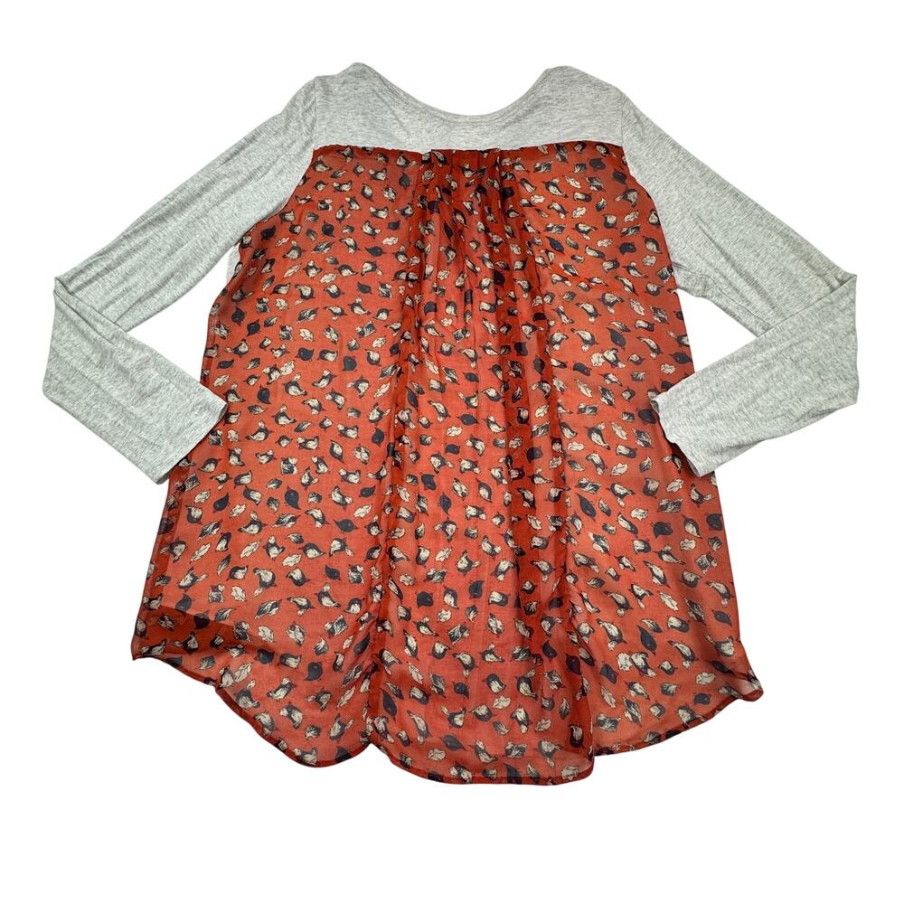 Porridge Artsy Art To Wear Bird Print Detail Tunic Women's Size Large